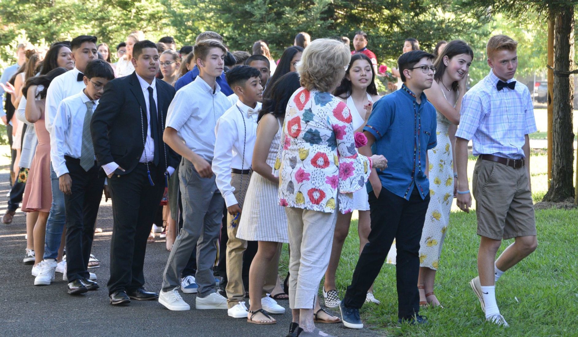 Eighth graders at Robert Louis Stevenson Middle School